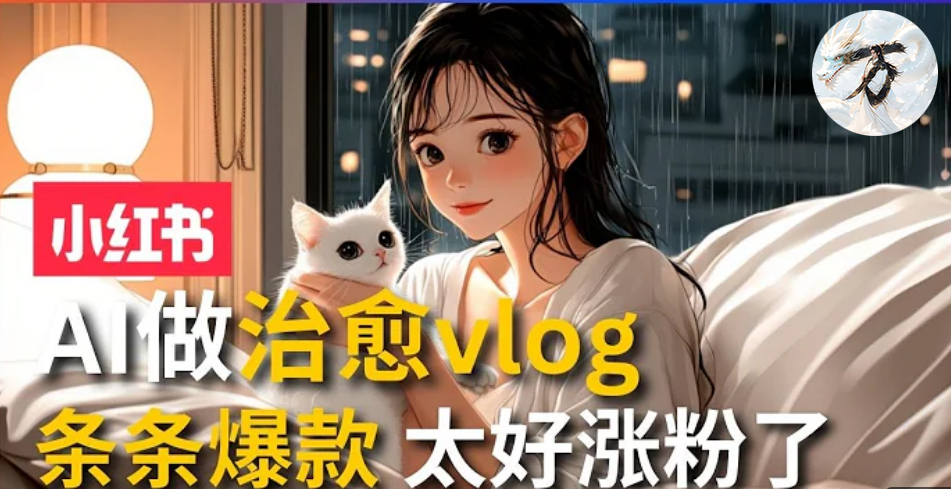 AI治愈系vlog动画视频，小红书7天 涨粉破千，商单报价1500+，0成本制作，日入2000+，有手就会 网创吧-网创项目资源站-副业项目-创业项目-搞钱项目创业吧