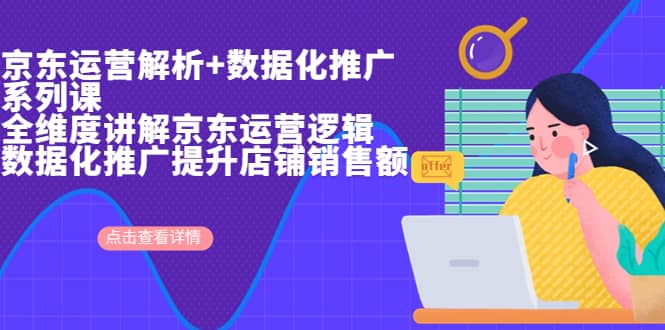 京东运营解析与数据化推广系列课，全维度讲解京东运营逻辑+数据化推广提升店铺销售额网创吧-网创项目资源站-副业项目-创业项目-搞钱项目创业吧