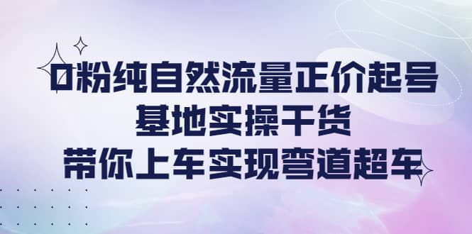 0粉纯自然流量正价起号基地实操干货，带你上车实现弯道超车网创吧-网创项目资源站-副业项目-创业项目-搞钱项目创业吧