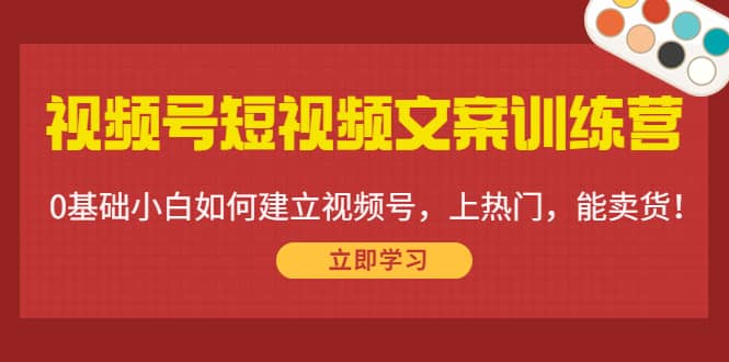视频号短视频文案训练营：0基础小白如何建立视频号，上热门，能卖货！网创吧-网创项目资源站-副业项目-创业项目-搞钱项目创业吧