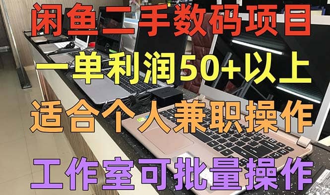 闲鱼二手数码项目，个人副业低保收入，工作室批量放大操作网创吧-网创项目资源站-副业项目-创业项目-搞钱项目创业吧