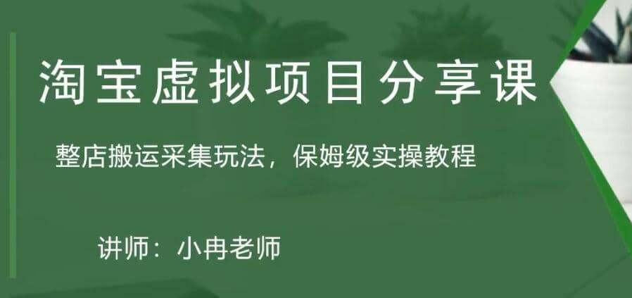 淘宝虚拟整店搬运采集玩法分享课：整店搬运采集玩法，保姆级实操教程网创吧-网创项目资源站-副业项目-创业项目-搞钱项目创业吧