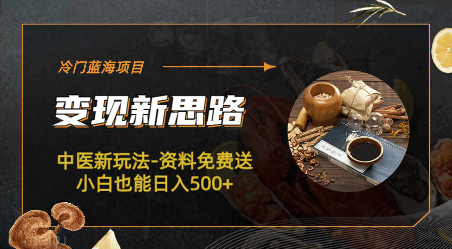 冷门蓝海项目-中医新玩法-冷门蓝海项目-中医新玩法-资料免费送小白也能日入500+500+网创吧-网创项目资源站-副业项目-创业项目-搞钱项目创业吧