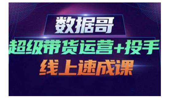 数据哥·超级带货运营+投手线上速成课，快速提升运营和熟悉学会投手技巧网创吧-网创项目资源站-副业项目-创业项目-搞钱项目创业吧