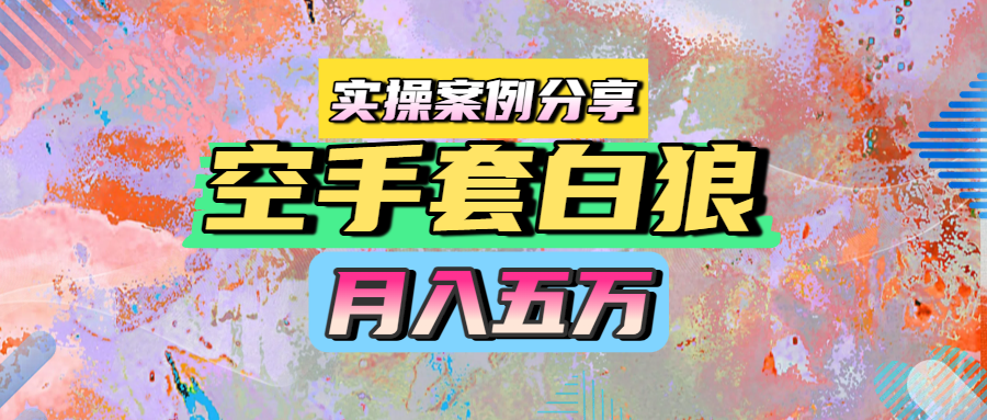 空手套白狼，月入五万，实操案例分享网创吧-网创项目资源站-副业项目-创业项目-搞钱项目创业吧