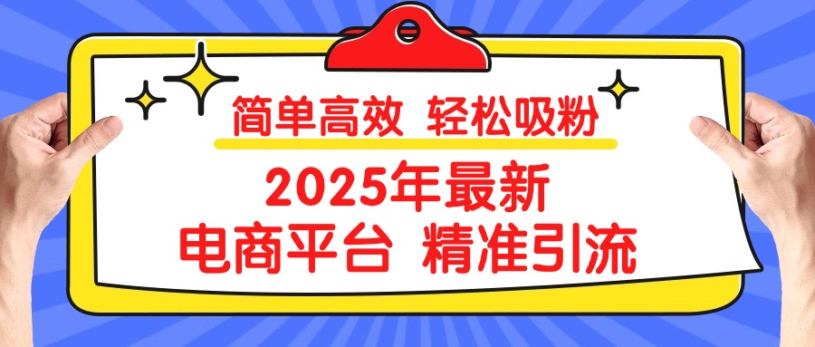 2025年最新电商平台精准引流 简单高效 轻松吸粉网创吧-网创项目资源站-副业项目-创业项目-搞钱项目创业吧