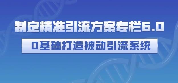 制定精准引流方案专栏6.0，0基础打造被动引流系统网创吧-网创项目资源站-副业项目-创业项目-搞钱项目创业吧