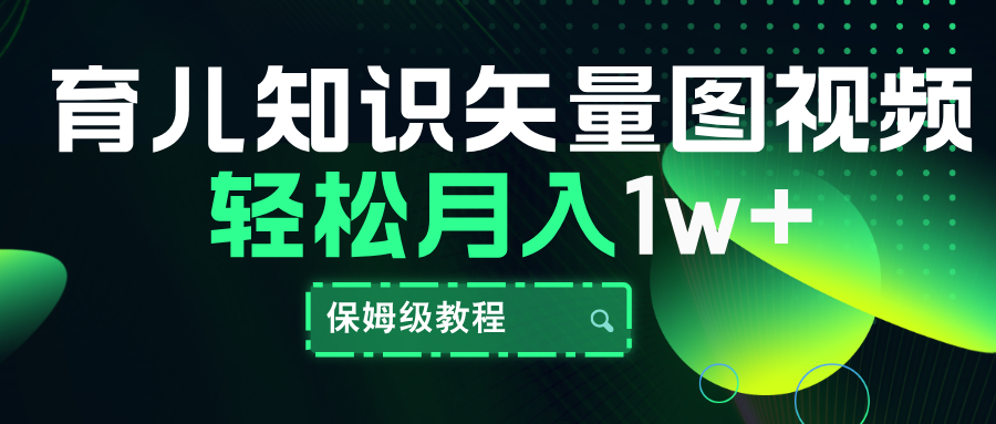 育儿知识矢量图视频，条条爆款，保姆级教程，月入10000+网创吧-网创项目资源站-副业项目-创业项目-搞钱项目创业吧
