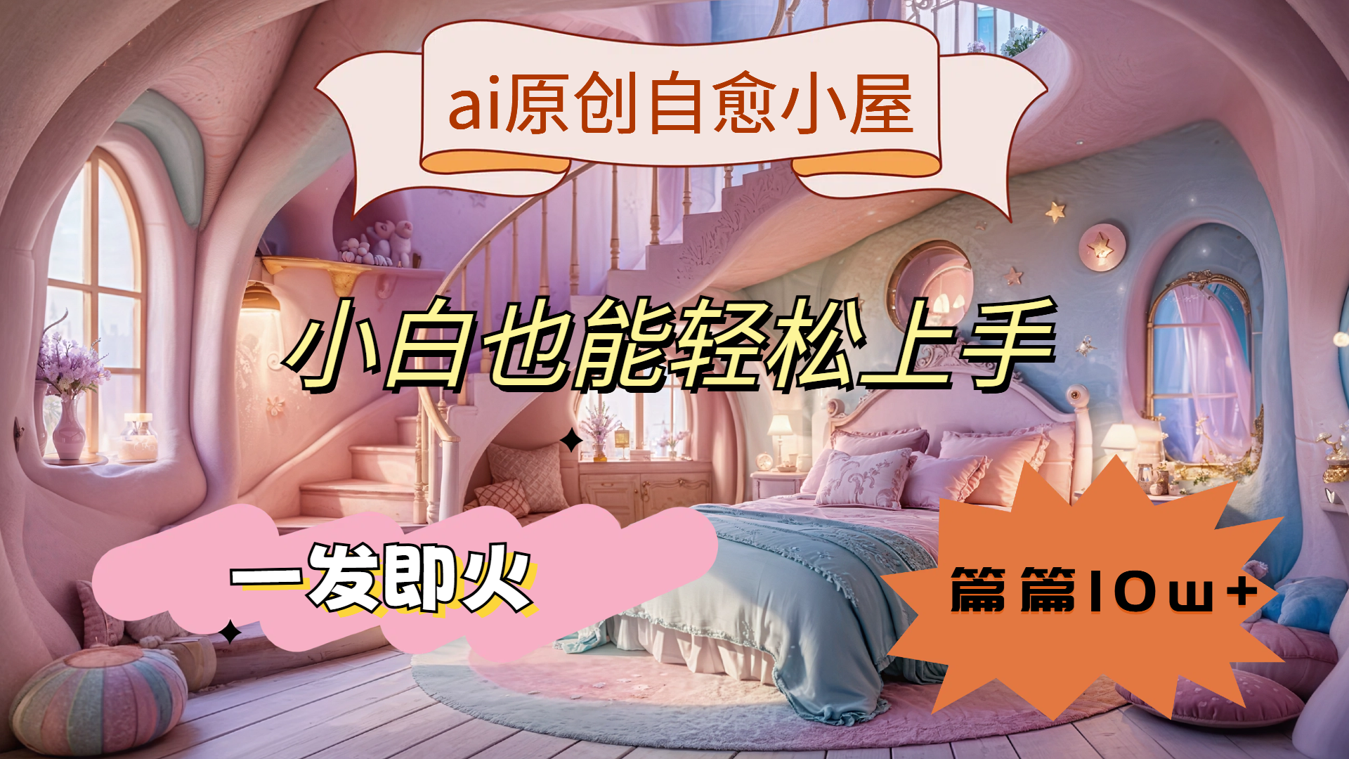 ai原创治愈小屋，小白也能轻松上手，一发即火，篇篇10w+网创吧-网创项目资源站-副业项目-创业项目-搞钱项目创业吧