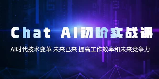 Chat AI初阶实战课，AI时代技术变革 未来已来 提高工作效率和未来竞争力网创吧-网创项目资源站-副业项目-创业项目-搞钱项目创业吧