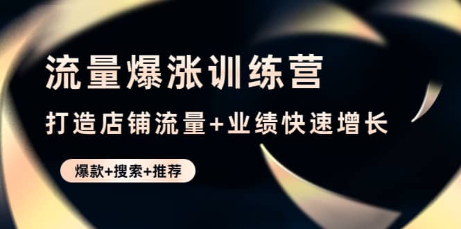 流量爆涨训练营：打造店铺流量+业绩快速增长 (爆款+搜索+推荐)网创吧-网创项目资源站-副业项目-创业项目-搞钱项目创业吧