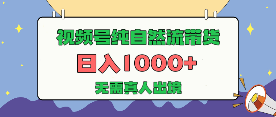 视频号纯自然流带货，日入1000+，无需真人出境，新手小白也可操作网创吧-网创项目资源站-副业项目-创业项目-搞钱项目创业吧