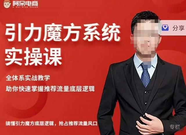 阿呆-引力魔方系统实操课，全体系实战教学，助你快速掌握推荐流量底层逻辑网创吧-网创项目资源站-副业项目-创业项目-搞钱项目创业吧