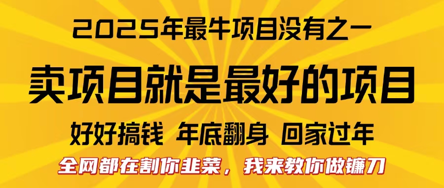 全网都在割你韭菜，我来教你做镰刀。卖项目就是最好的项目，2025年最牛互联网项目网创吧-网创项目资源站-副业项目-创业项目-搞钱项目创业吧