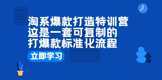淘系爆款打造特训营：这是一套可复制的打爆款标准化流程网创吧-网创项目资源站-副业项目-创业项目-搞钱项目创业吧