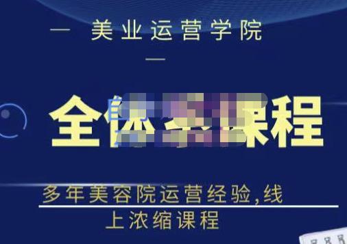 网红美容院全套营销落地课程，多年美容院运营经验，线上浓缩课程网创吧-网创项目资源站-副业项目-创业项目-搞钱项目创业吧