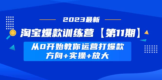 淘宝爆款训练营【第11期】 从0开始教你运营打爆款，方向+实操+放大网创吧-网创项目资源站-副业项目-创业项目-搞钱项目创业吧