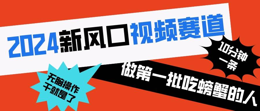 2024新风口视频赛道 做第一批吃螃蟹的人 10分钟一条原创视频 小白无脑操作1网创吧-网创项目资源站-副业项目-创业项目-搞钱项目创业吧