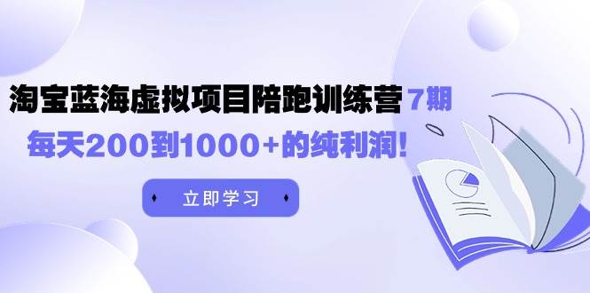 黄岛主《淘宝蓝海虚拟项目陪跑训练营7期》每天200到1000+的纯利润网创吧-网创项目资源站-副业项目-创业项目-搞钱项目创业吧