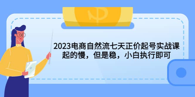 2023电商自然流七天正价起号实战课：起的慢，但是稳，小白执行即可网创吧-网创项目资源站-副业项目-创业项目-搞钱项目创业吧