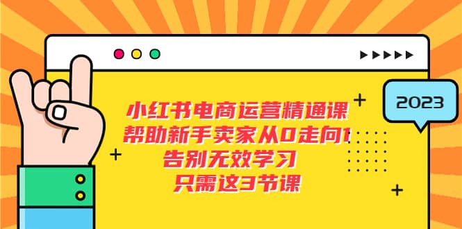 小红书电商·运营精通课，帮助新手卖家从0走向1 告别无效学习（7节视频课）网创吧-网创项目资源站-副业项目-创业项目-搞钱项目创业吧