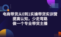 电商带货从0到1实操带货实训营:提高认知,少走弯路,做一个专业带货主播网创吧-网创项目资源站-副业项目-创业项目-搞钱项目创业吧