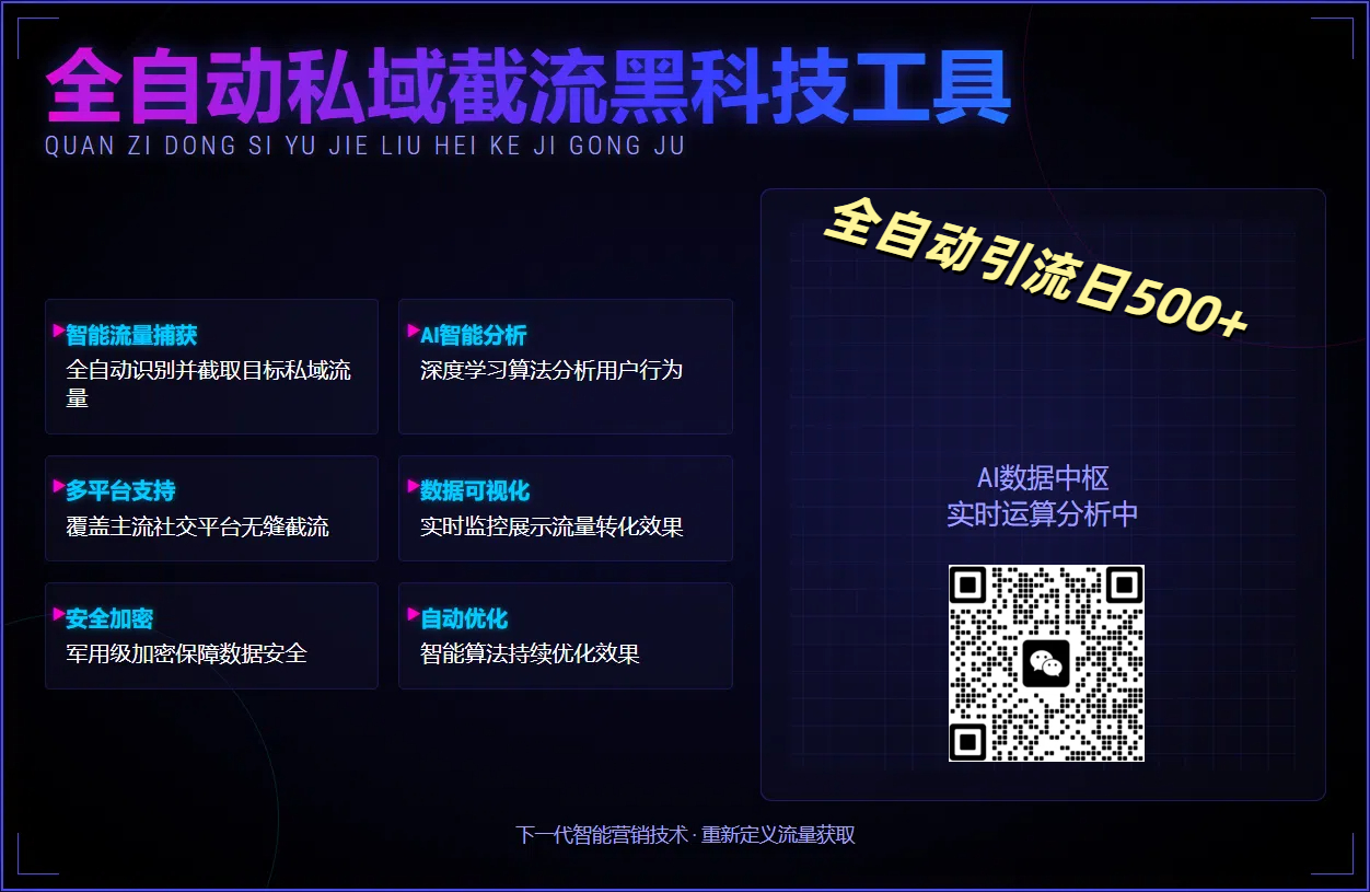 全自动私域截流黑科技工具——全自动引流日500+网创吧-网创项目资源站-副业项目-创业项目-搞钱项目创业吧