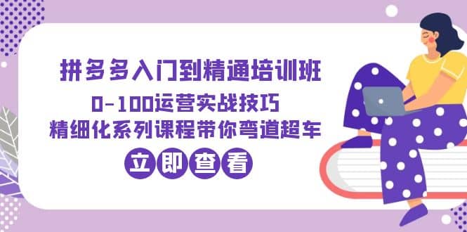 2023拼多多入门到精通培训班：0-100运营实战技巧 精细化系列课带你弯道超车网创吧-网创项目资源站-副业项目-创业项目-搞钱项目创业吧