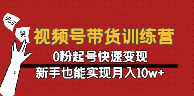 视频号带货训练营：0粉起号快速变现网创吧-网创项目资源站-副业项目-创业项目-搞钱项目创业吧