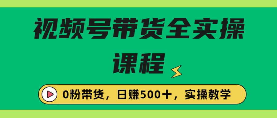 收费1980的视频号带货保姆级全实操教程，0粉带货网创吧-网创项目资源站-副业项目-创业项目-搞钱项目创业吧
