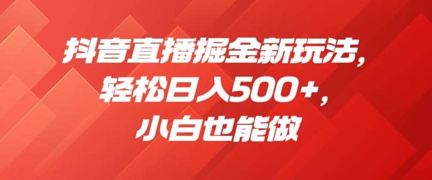 抖音直播掘金新玩法，轻松日入500+，小白也能做【揭秘】网创吧-网创项目资源站-副业项目-创业项目-搞钱项目创业吧
