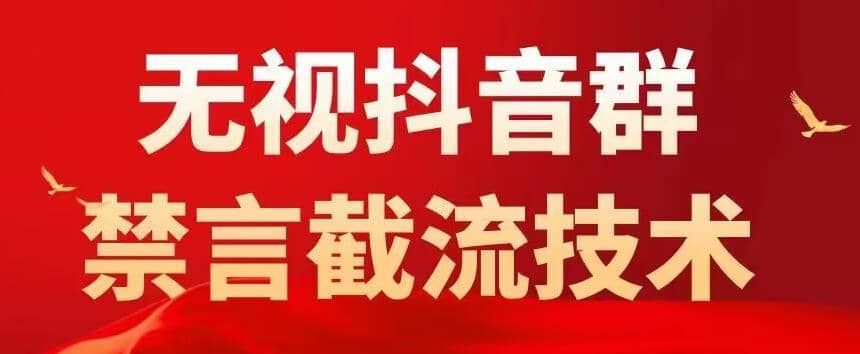 抖音粉丝群无视禁言截流技术，抖音黑科技，直接引流，0封号（教程+软件）网创吧-网创项目资源站-副业项目-创业项目-搞钱项目创业吧
