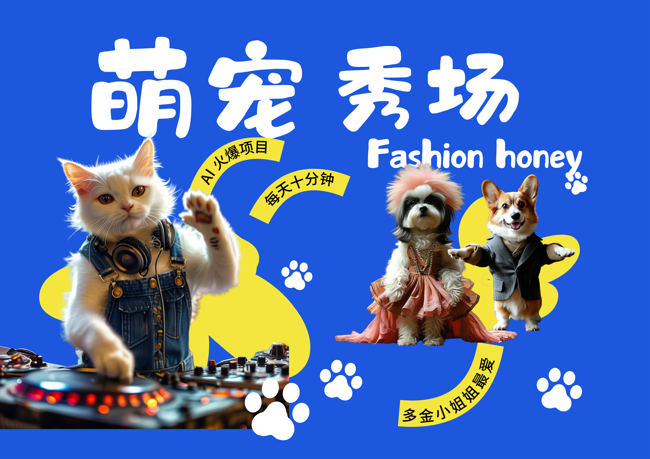 酷飒动物跳舞走秀  时尚喵FASHION汪 多金小姐姐最爱的 轻松月入破万网创吧-网创项目资源站-副业项目-创业项目-搞钱项目创业吧