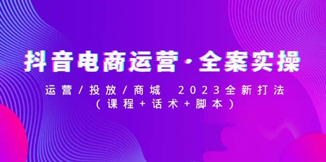 抖音电商运营·全案实操：运营/投放/商城 2023全新打法网创吧-网创项目资源站-副业项目-创业项目-搞钱项目创业吧