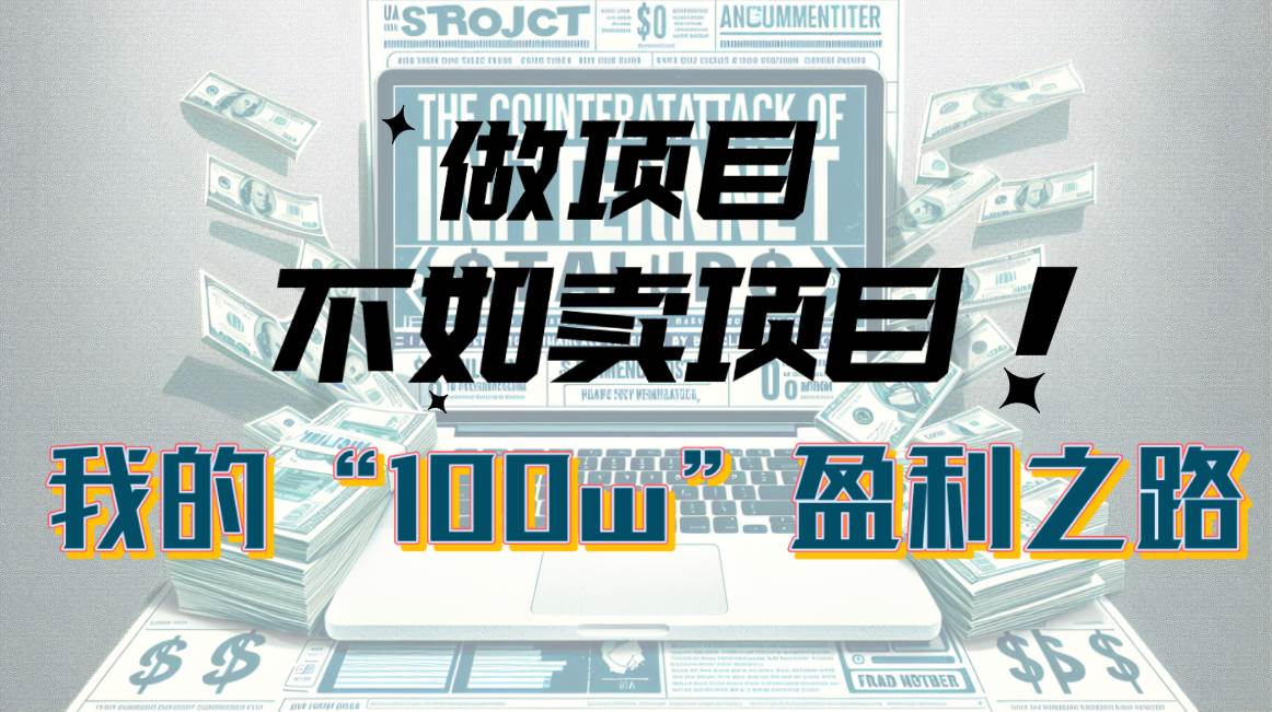 为什么做项目不如卖项目？我的100W+盈利之路网创吧-网创项目资源站-副业项目-创业项目-搞钱项目创业吧