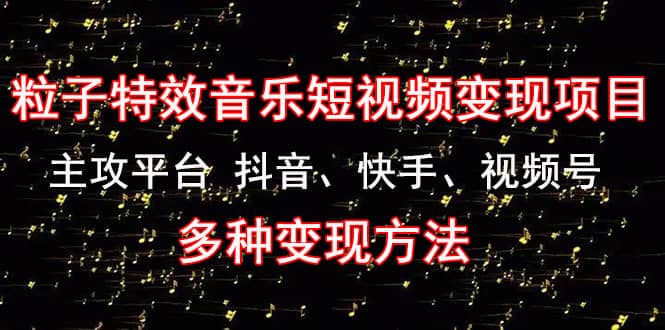 《粒子特效音乐短视频变现项目》主攻平台 抖音、快手、视频号 多种变现方法网创吧-网创项目资源站-副业项目-创业项目-搞钱项目创业吧