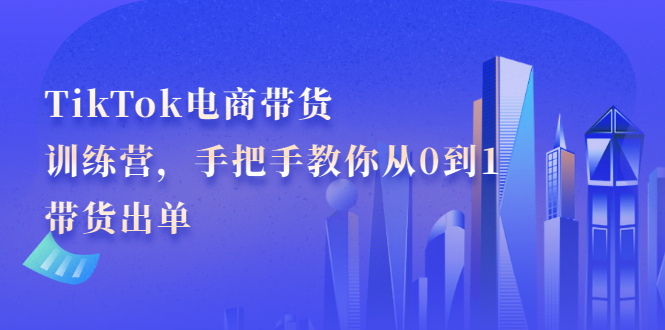 TikTok电商带货训练营，手把手教你从0到1带货出单网创吧-网创项目资源站-副业项目-创业项目-搞钱项目创业吧