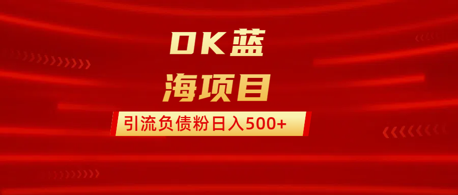 DK蓝海项目  通过，抖音，快手，小红书，引流负债粉日入500+网创吧-网创项目资源站-副业项目-创业项目-搞钱项目创业吧