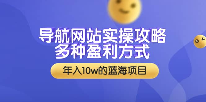 导航网站实操攻略，多种盈利方式，年入10w的蓝海项目（附搭建教学+源码）网创吧-网创项目资源站-副业项目-创业项目-搞钱项目创业吧