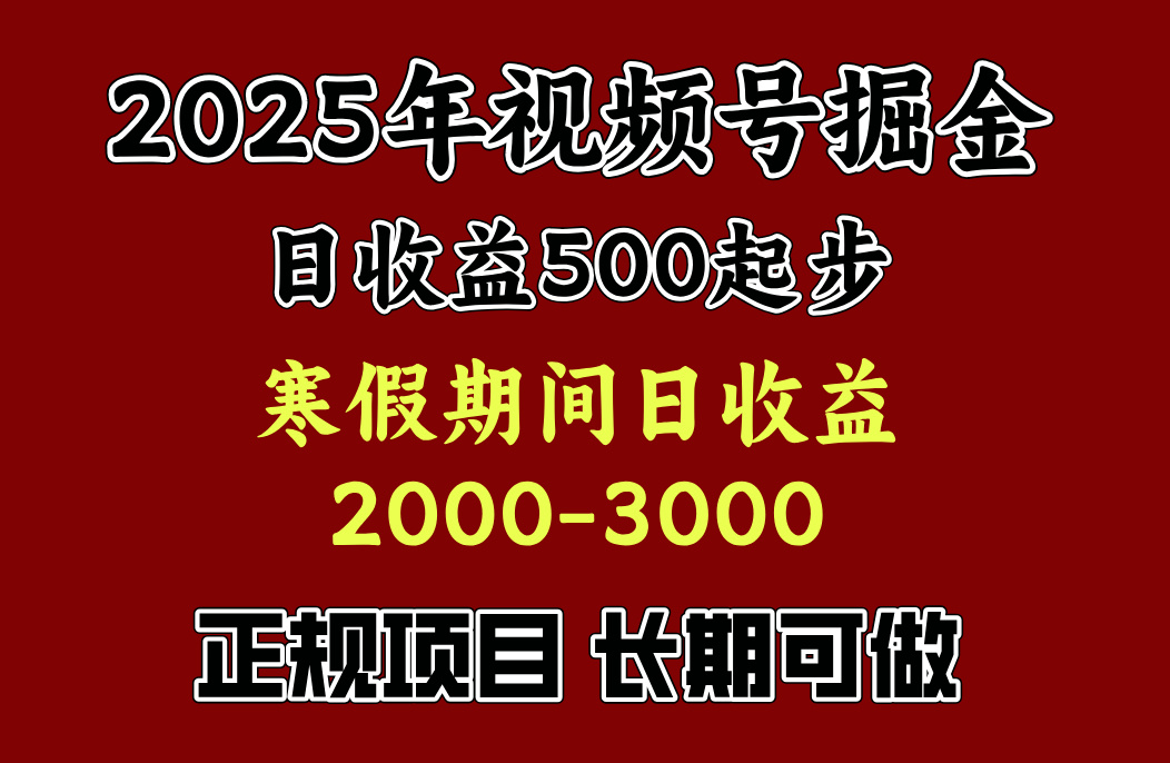 寒假期间一天收益2000+，小白一天就能上手网创吧-网创项目资源站-副业项目-创业项目-搞钱项目创业吧