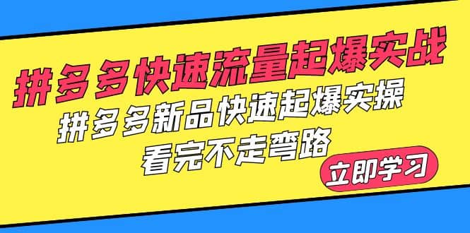 拼多多-快速流量起爆实战，拼多多新品快速起爆实操，看完不走弯路网创吧-网创项目资源站-副业项目-创业项目-搞钱项目创业吧