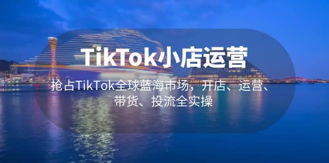 TikTok小店运营 抢占TikTok全球蓝海市场，开店、运营、带货、投流全实操网创吧-网创项目资源站-副业项目-创业项目-搞钱项目创业吧