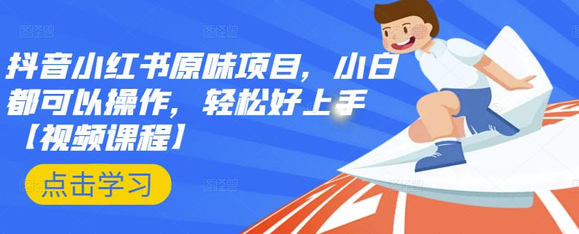 抖音小红书原味项目，小白都可以操作，轻松好上手【视频课程】网创吧-网创项目资源站-副业项目-创业项目-搞钱项目创业吧