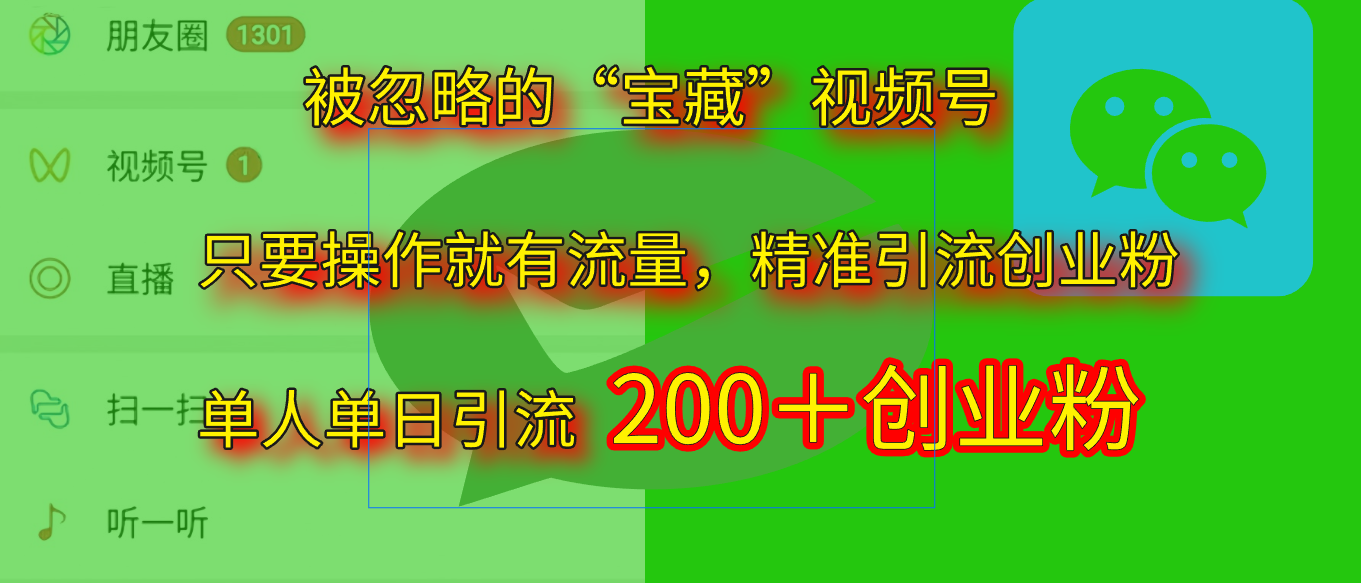 2025.5月最新被忽略的“宝藏”视频号，精准日引流200+网创吧-网创项目资源站-副业项目-创业项目-搞钱项目创业吧