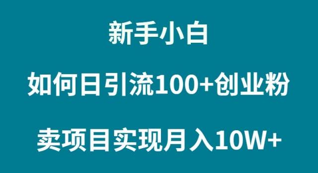 新手小白如何通过卖项目实现月入10W+网创吧-网创项目资源站-副业项目-创业项目-搞钱项目创业吧