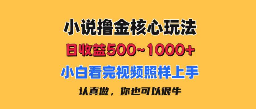 小说撸金核心玩法，日收益500-1000+，小白看完照样上手，0成本有手就行网创吧-网创项目资源站-副业项目-创业项目-搞钱项目创业吧