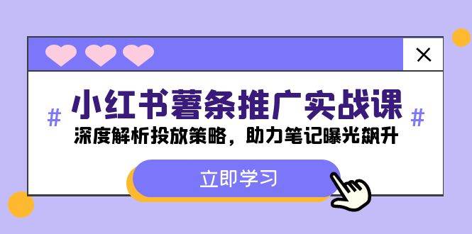 小红书-薯 条 推 广 实战课：深度解析投放策略，助力笔记曝光飙升网创吧-网创项目资源站-副业项目-创业项目-搞钱项目创业吧