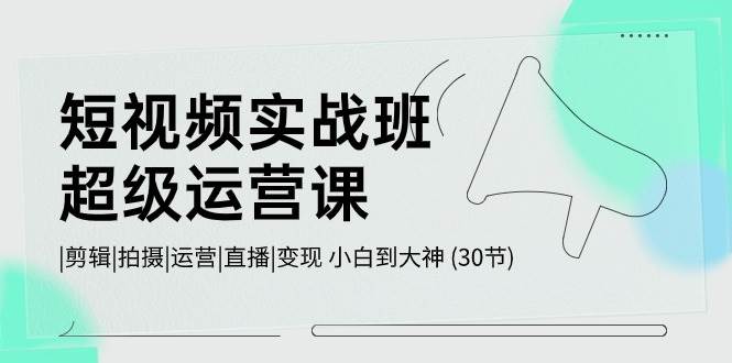 短视频实战班-超级运营课，|剪辑|拍摄|运营|直播|变现 小白到大神 (30节)网创吧-网创项目资源站-副业项目-创业项目-搞钱项目创业吧