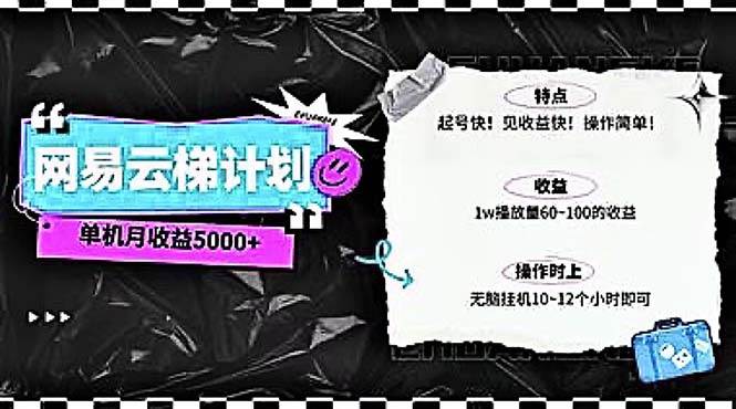 2024网易云云梯计划 单机日300+ 无脑月入5000+网创吧-网创项目资源站-副业项目-创业项目-搞钱项目创业吧