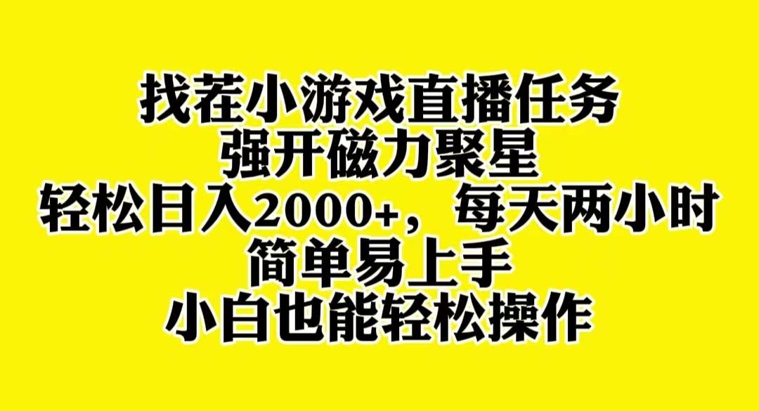 找茬小游戏直播，强开磁力聚星，轻松日入2000+，小白也能轻松上手网创吧-网创项目资源站-副业项目-创业项目-搞钱项目创业吧